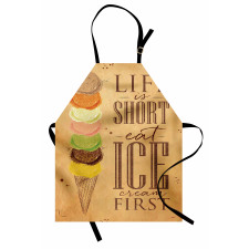 Eat Ice Cream First Scoops Apron