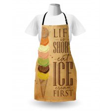 Eat Ice Cream First Scoops Apron