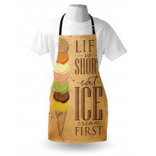 Eat Ice Cream First Scoops Apron