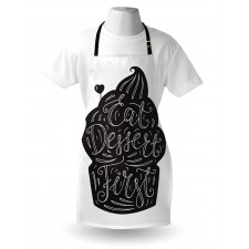 Monochrome Cupcake Doodle Apron