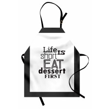 Greyscale Eat Dessert First Apron