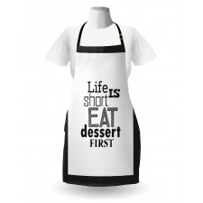 Greyscale Eat Dessert First Apron