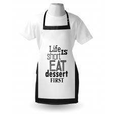 Greyscale Eat Dessert First Apron