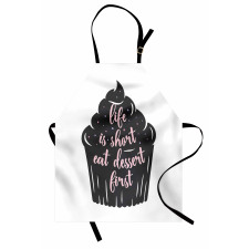 Cupcake Silhouette Dots Apron