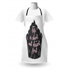 Cupcake Silhouette Dots Apron