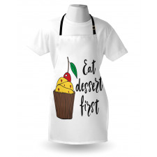 Cherry Top Cupcake Cartoon Apron