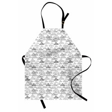 Monochrome Abstract Clouds Apron