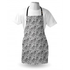 Ink Hand Drawn Water Lily Apron