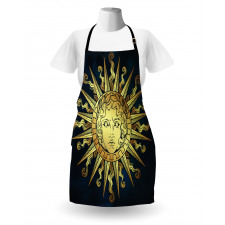 Sun with Antique Woman Face Apron