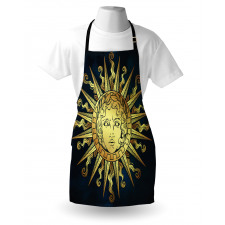 Sun with Antique Woman Face Apron