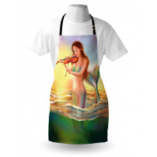 Mermaid Playing Violin Apron