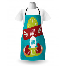 I Love Warm Hugs Gloved Hands Apron