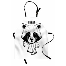 Raccoon with Hug Me Words Apron