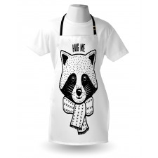 Raccoon with Hug Me Words Apron