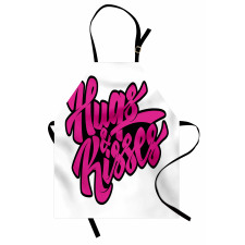 Hugs and Kisses Calligraphy Apron