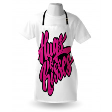 Hugs and Kisses Calligraphy Apron