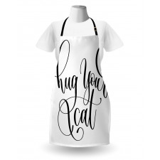 Ink Brush Cursive Hug Your Cat Apron