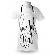 Ink Brush Cursive Hug Your Cat Apron