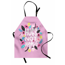 Floral Hugs not Ughs Lettering Apron