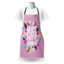 Floral Hugs not Ughs Lettering Apron