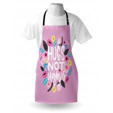 Floral Hugs not Ughs Lettering Apron