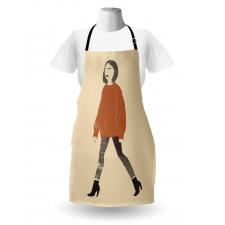 Girl in Fashionable Clothes Apron