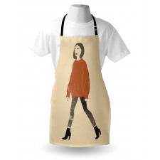 Girl in Fashionable Clothes Apron