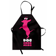 Dog Stands Funny Hair Bow Apron