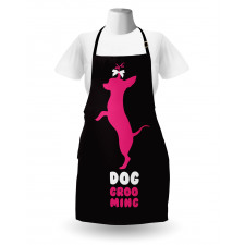 Dog Stands Funny Hair Bow Apron