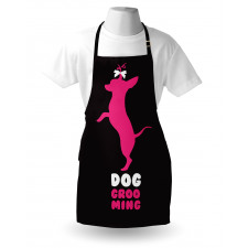 Dog Stands Funny Hair Bow Apron