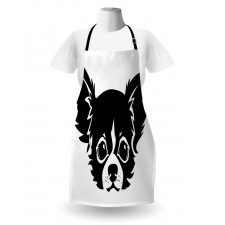 Monochrome Puppy Head Apron