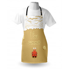 Cartoon Crab I Love Summer Apron