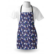 Floral Bunnies Poses Apron