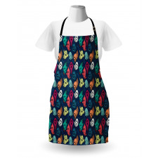 Colorful Spooky Ghosts Apron