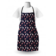 Modernistic Delicate Flowers Apron