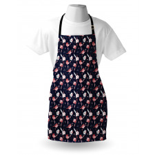 Modernistic Delicate Flowers Apron