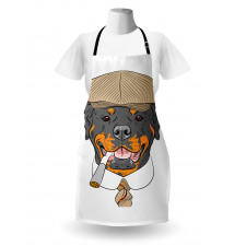 Dog in a Cap and Tie Apron