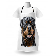 Hand Drawn Image of Dog Apron