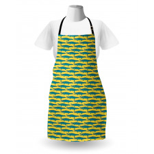 Repetitive Crocodile Pattern Apron