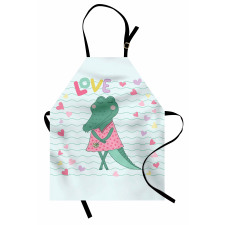 Female Crocodile with Love Apron