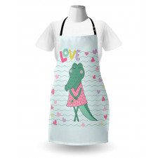 Female Crocodile with Love Apron