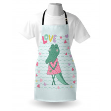 Female Crocodile with Love Apron