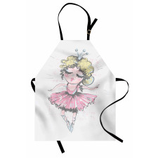 Curly Hair Blonde Dancer Apron