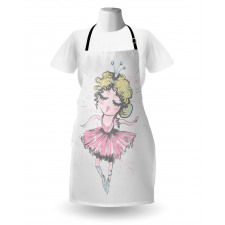 Curly Hair Blonde Dancer Apron