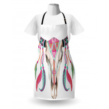 Bull Skull and Feathers Apron