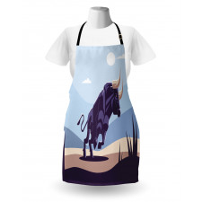 Strong Bull Nature in Doodle Apron