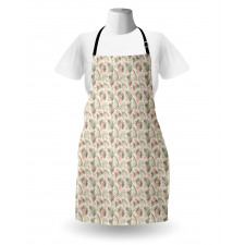 Vintage Exotic Flowers Leaves Apron