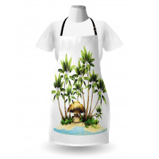 Trees and Bungalow Tiki Bar Apron