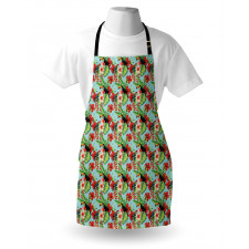 Hibiscus Parrot and Toucan Apron