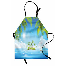 Cartoon of Tropical Island Apron